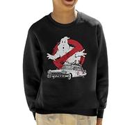 Cloud City 7 Ghostbusters Ecto 1 Sumi E Kid's Sweatshirt Black
