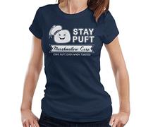 Cloud City 7 Ghostbusters Stay Puft Marshmallow Corp Women's T-Shirt Navy Blue
