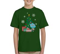 Cloud City 7 Gumball Watterson Around The Christmas Tree The Amazing World Kid's T-Shirt Bottle Green