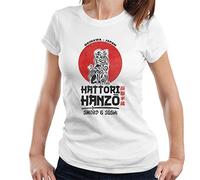 Cloud City 7 Hattori Hanzo Sword and Sushi Black Text Kill Bill Women's T-Shirt