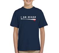 Cloud City 7 I Am Negan Walking Dead Lucille Kid's T-Shirt Navy Blue