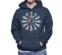 Cloud City 7 Jin Kazama Retro Japanese Tekken Men's Hooded Sweatshirt Navy Blue