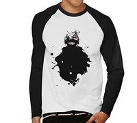 Cloud City 7 Kaneki Paint Splatter Tokyo Ghoul Men's Baseball Long Sleeved T-Shirt