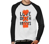 Cloud City 7 Love Death and Robots Logo Men's Baseball Long Sleeved T-Shirt White/Black