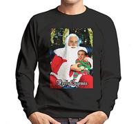 Cloud City 7 Merry Cagemas Santa Knee Nicolas Cage Christmas Men's Sweatshirt Black