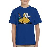 Cloud City 7 Mighty Ducks Cute Rubber Duck Goalie Kid's T-Shirt Royal Blue
