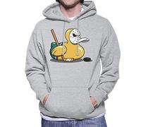 Cloud City 7 Mighty Ducks Cute Rubber Duck Goalie Men's Hooded Sweatshirt Heather Grey