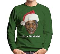 Cloud City 7 Mike Tyson Merry Chrithmith Christmas Hat Men's Sweatshirt Bottle Green