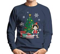 Cloud City 7 Monkey D Luffy Around The Christmas Tree Men's Sweatshirt Navy Blue