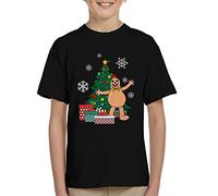 Cloud City 7 Mr Blobby Around The Christmas Tree Kid's T-Shirt Black
