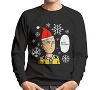 Cloud City 7 One Punch Man Merry Christmas Ok Men's Sweatshirt Black