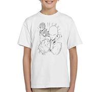 Cloud City 7 One Punch Man Saitama and Genos Heroes Kid's T-Shirt White