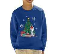 Cloud City 7 Pale King Around The Christmas Tree Hollow Knight Kid's Sweatshirt Royal Blue
