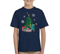Cloud City 7 Perry The Platypus Around The Christmas Tree Kid's T-Shirt Navy Blue