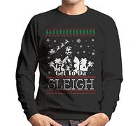 Cloud City 7 Predator Get to The Sleigh Christmas Knit Men's Sweatshirt Black