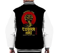 Cloud City 7 Retro Cobra Kai Snake Logo Men's Varsity Jacket Black/White