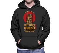 Cloud City 7 Retro Hattori Hanzo Sword and Sushi Kill Bill Men's Hooded Sweatshirt Black