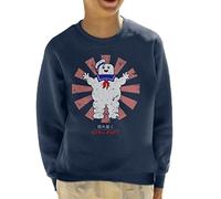 Cloud City 7 Stay Puft Retro Japanese Ghostbusters Kid's Sweatshirt Navy Blue