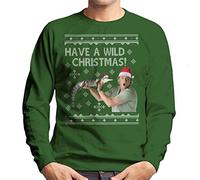 Cloud City 7 Steve Irwin Have A Wild Christmas Men's Sweatshirt Bottle Green