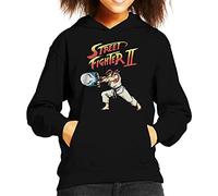 Cloud City 7 Street Fighter Ryu Hadauken Kid's Hooded Sweatshirt Black