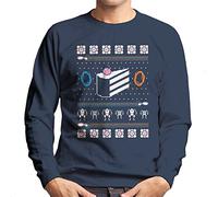 Cloud City 7 The Christmas Cake is A Lie Portal II Men's Sweatshirt Navy Blue