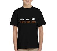 Cloud City 7 Undertale Annoying Dog Eat Sleep Repeat Kid's T-Shirt Black