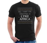 Cloud City 7 Want for Christmas is Lynx Africa Christmas Knit Pattern Men's T-Shirt