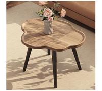 Cloud Coffee Table - Unique Walnut Accent Table for Living Room & Bedroom Modern Irregular Design with Metal Legs Stylish 25.6in Center Table