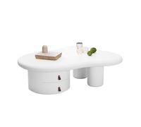 Cloud Coffee Table with Storage Drawers Modern Wooden Irregular Simple Center Table Stable Structure Rounded Edges Tea Table for Living Room Home Office