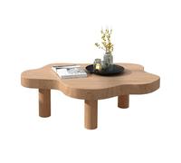 Cloud Coffee Tables for Living Room Solid Wood Structure Round Edge Irregular Funky Tea Table 5cm Desktop Center Table for Home Office Small Space(Natural,70 * 45cm/27.5 * 17.7in)