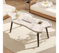 Cloud Coffee Tables for Living Room Stable Structure Modern Simple Irregular Wooden Tea Table Center Table for Home Bedroom Balcony Patio Easy Assembly