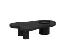 Cloud Coffee Tables for Living Room with Cylindrical Legs Stable Structure Retro Irregular Low Tea Table with Hidden Storage for Home Apartment Office(Black,120 * 69cm/47.2 * 27in)