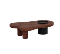 Cloud Coffee Tables for Living Room with Cylindrical Legs Stable Structure Retro Irregular Low Tea Table with Hidden Storage for Home Apartment Office(Brown,120 * 69cm/47.2 * 27in)