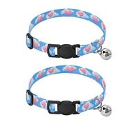 Cloud Country Style Valentine Small Dogs Collars Release Buckle Dog Collar for Girls and Boys 2 Pcs