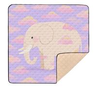 Cloud Cute Animal Pink Elephant Large Stylish Baby Activity Play Mat for Indoor Outdoor Portable Baby Kick Crawling Mat for Babies Infants Toddlers, 50'' x 50''