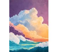 Cloud Diamond Art Kits Adults, Landscape 5D Diamond Painting for Beginners, DIY Cross Stitch Kits for Adults, Full Drill Rhinestone Gem Art Crafts, Room Decor and Wall Decor Gifts 30x40cm B-8318