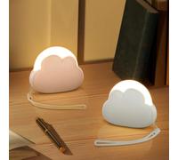 Cloud Dimmable Night Light With 2 Modes and Brightness, Portable Rechargeable for Breastfeeding and Sleeping, Gifts for Baby Kids Teenagers Bedroom Decor (W+P)