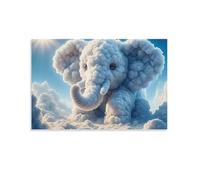 Cloud Elephant Fantasy,Adult Jigsaw Puzzle 1000 Pieces,Classic jigsaw puzzle for teenagers, boys and girls, with sturdy, tightly packed pieces,Letters on the back38x52cm