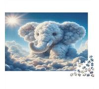 Cloud Elephant Fantasy Jigsaw Puzzles 1000 Piece Challenge Toy for Adults, Impossible Jigsaw Puzzles 1000 Pieces Educational Game Home Decoration 38x26cm/1000pcs
