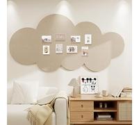 Cloud Felt Bulletin Board for Office School Home Decor,Decorative Large Cork Board Alternative,Self Adhesive Felt Pin Boards for Notice Memos Photos (Dark Camel,40×80cm)