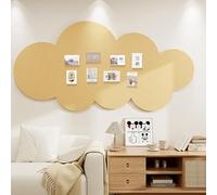 Cloud Felt Bulletin Board for Office School Home Decor,Decorative Large Cork Board Alternative,Self Adhesive Felt Pin Boards for Notice Memos Photos (Yellow,30×60cm)