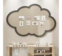 Cloud Felt Pin Board Self Adhesive Corkboard Alternative,Home Office Vision Bulletin Board DIY Wall Display Panel for Photos Memos Messages (60x100cm,Grey)