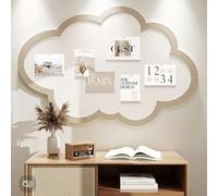Cloud Felt Pin Board Self Adhesive Corkboard Alternative,Home Office Vision Bulletin Board DIY Wall Display Panel for Photos Memos Messages (Beige,50x80cm)