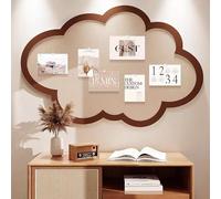 Cloud Felt Pin Board Self Adhesive Wall Bulletin Board No Damage Installation for Photos Notes Home Office(Size:19.7x31.5inch,Color:Coffee)