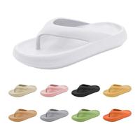 Cloud Flip Flops Pillow Slippers for Women Men Super Soft Slides Thong Sandals Cushion Beach Flip Flops Non Slip Bath Gym Beach House Sandals UK 6#1#_White