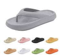 Cloud Flip Flops Pillow Slippers for Women Men Super Soft Slides Thong Sandals Cushion Beach Flip Flops Non Slip Bath Gym Beach House Sandals UK 5#1#_Grey