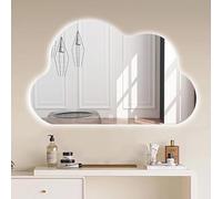 Cloud Frameless Wall Mirror Washbasin Led Backlit Bathroom Mirror Modern Dressing Mirror Smart Makeup Mirror Illuminate Vanity Cosmetic Mirror with Light Special-Shaped Mirror(40x60cm) (Dim (Dimm