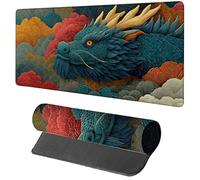 Cloud Gaming Mouse Mat 700x400x3mm, Dragon Mouse Pad Large, Desk Mat with Stitched Edge, Mousepad with Non-Slip Rubber Base, Office Accessories, Keyboard Pad, for PC, Gaming, Desk Accessories 4-6370