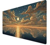 Cloud Gaming Mouse Pad Sun Large Mouse Mat Comfortable Mousepad with Smooth Cloth Surface, Textured Wear Resistant, Improved Precision and Speed, Mousemat 700x300x3mm, Desk Accessories for Men K7-548