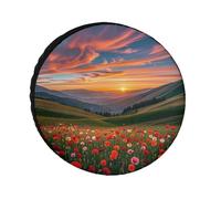 Cloud Garden at Sunset 26" Oxford Spare Tire Cover Travel Accessories Waterproof Dustproof Tire Cover for RV Jeep SUV Camper